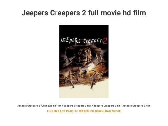 jeepers creepers 4 full movie